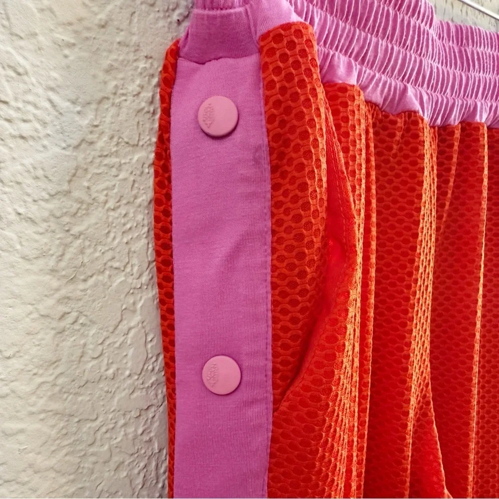 Free People Movement TrackSuit Nothing But Net Activewear Loungewear Pink Orange - Picture 10 of 13